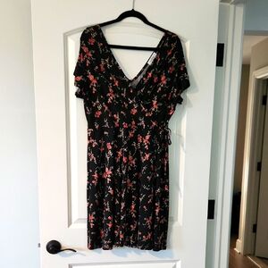 Kaileigh Black Floral Mini Dress